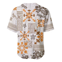 Hawaii Tapa Tribal Baseball Jersey With Hawaiian Quilt Pattern Gold LT9 - Wonder Print Shop