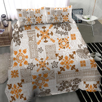 Hawaii Tapa Tribal Bedding Set With Hawaiian Quilt Pattern Gold LT9 - Wonder Print Shop