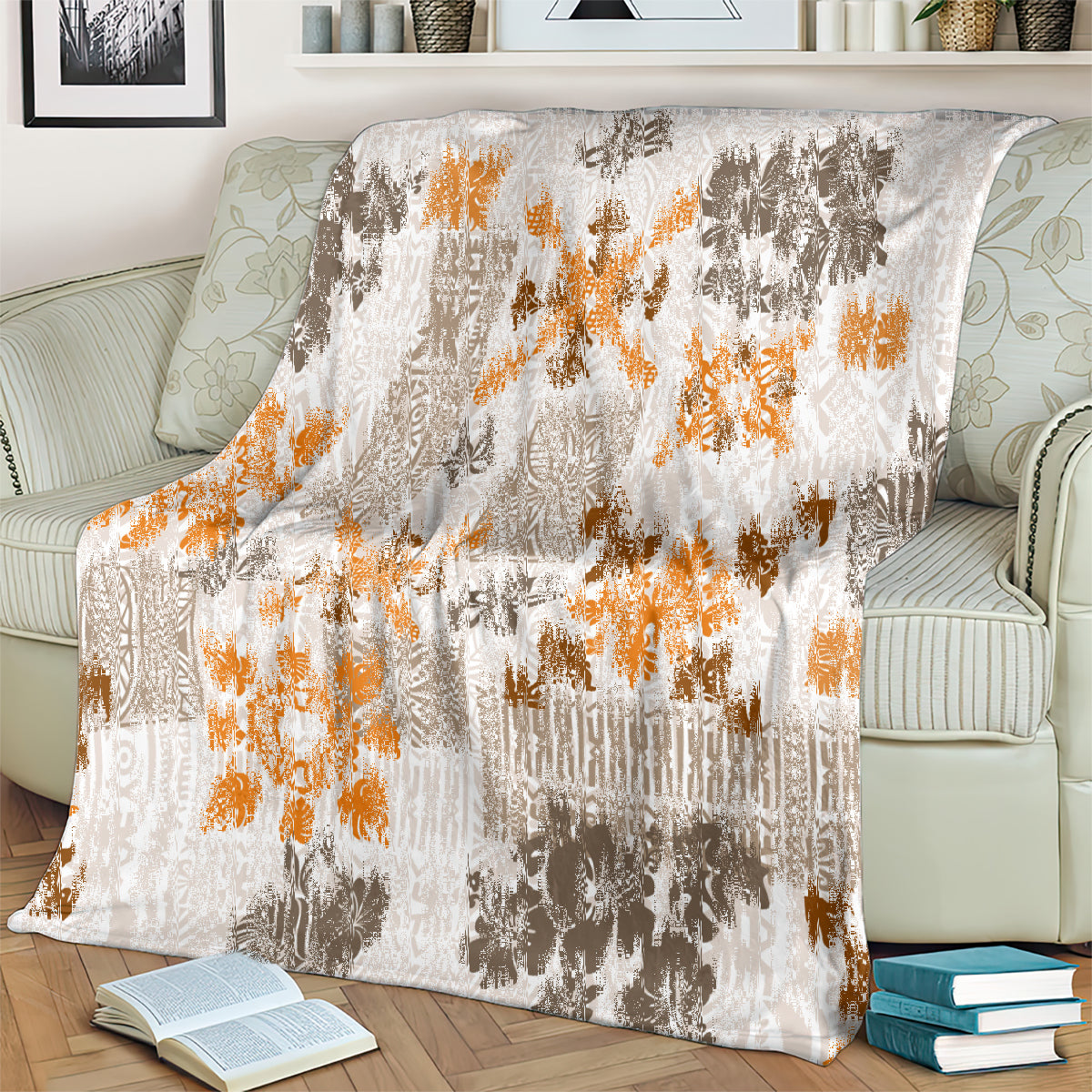 hawaii-tapa-tribal-blanket-with-hawaiian-quilt-pattern-gold