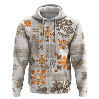 Hawaii Tapa Tribal Hoodie With Hawaiian Quilt Pattern Gold - Wonder Print Shop