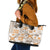 Hawaii Tapa Tribal Leather Tote Bag With Hawaiian Quilt Pattern Gold - Wonder Print Shop