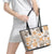 Hawaii Tapa Tribal Leather Tote Bag With Hawaiian Quilt Pattern Gold - Wonder Print Shop