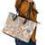 Hawaii Tapa Tribal Leather Tote Bag With Hawaiian Quilt Pattern Gold - Wonder Print Shop