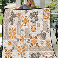 Hawaii Tapa Tribal Quilt With Hawaiian Quilt Pattern Gold - Wonder Print Shop