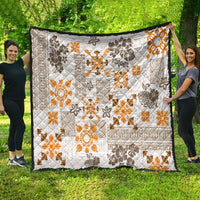 Hawaii Tapa Tribal Quilt With Hawaiian Quilt Pattern Gold - Wonder Print Shop