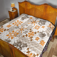 Hawaii Tapa Tribal Quilt With Hawaiian Quilt Pattern Gold - Wonder Print Shop