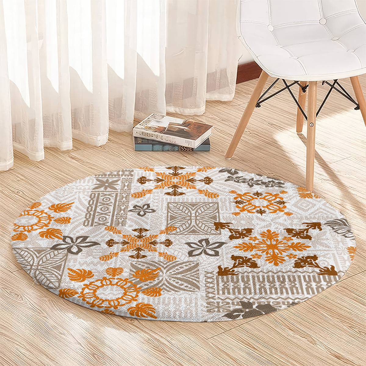 hawaii-tapa-tribal-round-carpet-with-hawaiian-quilt-pattern-gold