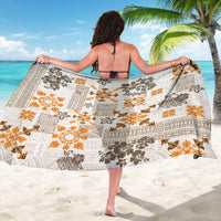 Hawaii Tapa Tribal Sarong With Hawaiian Quilt Pattern Gold - Wonder Print Shop