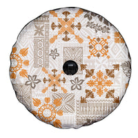 Hawaii Tapa Tribal Spare Tire Cover With Hawaiian Quilt Pattern Gold - Wonder Print Shop