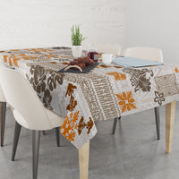 Hawaii Tapa Tribal Tablecloth With Hawaiian Quilt Pattern Gold - Wonder Print Shop