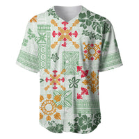 Hawaii Tapa Tribal Baseball Jersey With Hawaiian Quilt Pattern Green LT9 - Wonder Print Shop