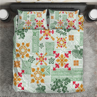 Hawaii Tapa Tribal Bedding Set With Hawaiian Quilt Pattern Green LT9 - Wonder Print Shop