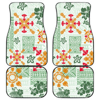 Hawaii Tapa Tribal Car Mats With Hawaiian Quilt Pattern Green LT9 - Wonder Print Shop