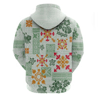 Hawaii Tapa Tribal Hoodie With Hawaiian Quilt Pattern Green - Wonder Print Shop