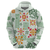 Hawaii Tapa Tribal Hoodie With Hawaiian Quilt Pattern Green - Wonder Print Shop