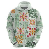 Hawaii Tapa Tribal Hoodie With Hawaiian Quilt Pattern Green - Wonder Print Shop