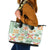 Hawaii Tapa Tribal Leather Tote Bag With Hawaiian Quilt Pattern Green - Wonder Print Shop