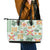 Hawaii Tapa Tribal Leather Tote Bag With Hawaiian Quilt Pattern Green - Wonder Print Shop