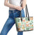 Hawaii Tapa Tribal Leather Tote Bag With Hawaiian Quilt Pattern Green - Wonder Print Shop