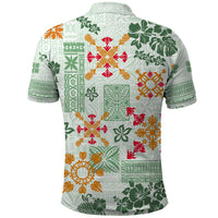 Hawaii Tapa Tribal Polo Shirt With Hawaiian Quilt Pattern Green - Wonder Print Shop
