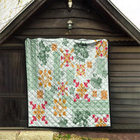 Hawaii Tapa Tribal Quilt With Hawaiian Quilt Pattern Green - Wonder Print Shop