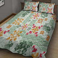 Hawaii Tapa Tribal Quilt Bed Set With Hawaiian Quilt Pattern Green - Wonder Print Shop