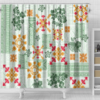 hawaii-tapa-tribal-shower-curtain-with-hawaiian-quilt-pattern-green