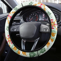 Hawaii Tapa Tribal Steering Wheel Cover With Hawaiian Quilt Pattern Green - Wonder Print Shop
