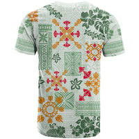 Hawaii Tapa Tribal T Shirt With Hawaiian Quilt Pattern Green - Wonder Print Shop