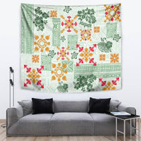 Hawaii Tapa Tribal Tapestry With Hawaiian Quilt Pattern Green - Wonder Print Shop