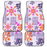 Hawaii Tapa Tribal Car Mats With Hawaiian Quilt Pattern Violet LT9 - Wonder Print Shop