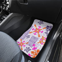 Hawaii Tapa Tribal Car Mats With Hawaiian Quilt Pattern Violet LT9 - Wonder Print Shop