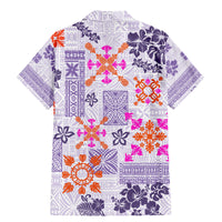 Hawaii Tapa Tribal Family Matching Mermaid Dress and Hawaiian Shirt With Hawaiian Quilt Pattern Violet LT9 - Wonder Print Shop