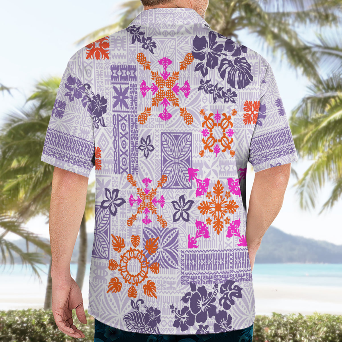 Hawaii Tapa Tribal Hawaiian Shirt With Hawaiian Quilt Pattern Violet - Wonder Print Shop