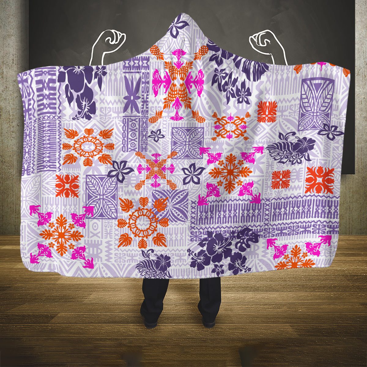 hawaii-tapa-tribal-hooded-blanket-with-hawaiian-quilt-pattern-violet