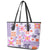 Hawaii Tapa Tribal Leather Tote Bag With Hawaiian Quilt Pattern Violet - Wonder Print Shop