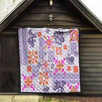 Hawaii Tapa Tribal Quilt With Hawaiian Quilt Pattern Violet - Wonder Print Shop