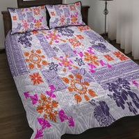 Hawaii Tapa Tribal Quilt Bed Set With Hawaiian Quilt Pattern Violet - Wonder Print Shop