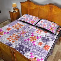 Hawaii Tapa Tribal Quilt Bed Set With Hawaiian Quilt Pattern Violet - Wonder Print Shop