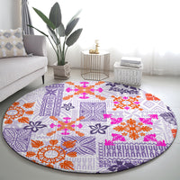 hawaii-tapa-tribal-round-carpet-with-hawaiian-quilt-pattern-violet