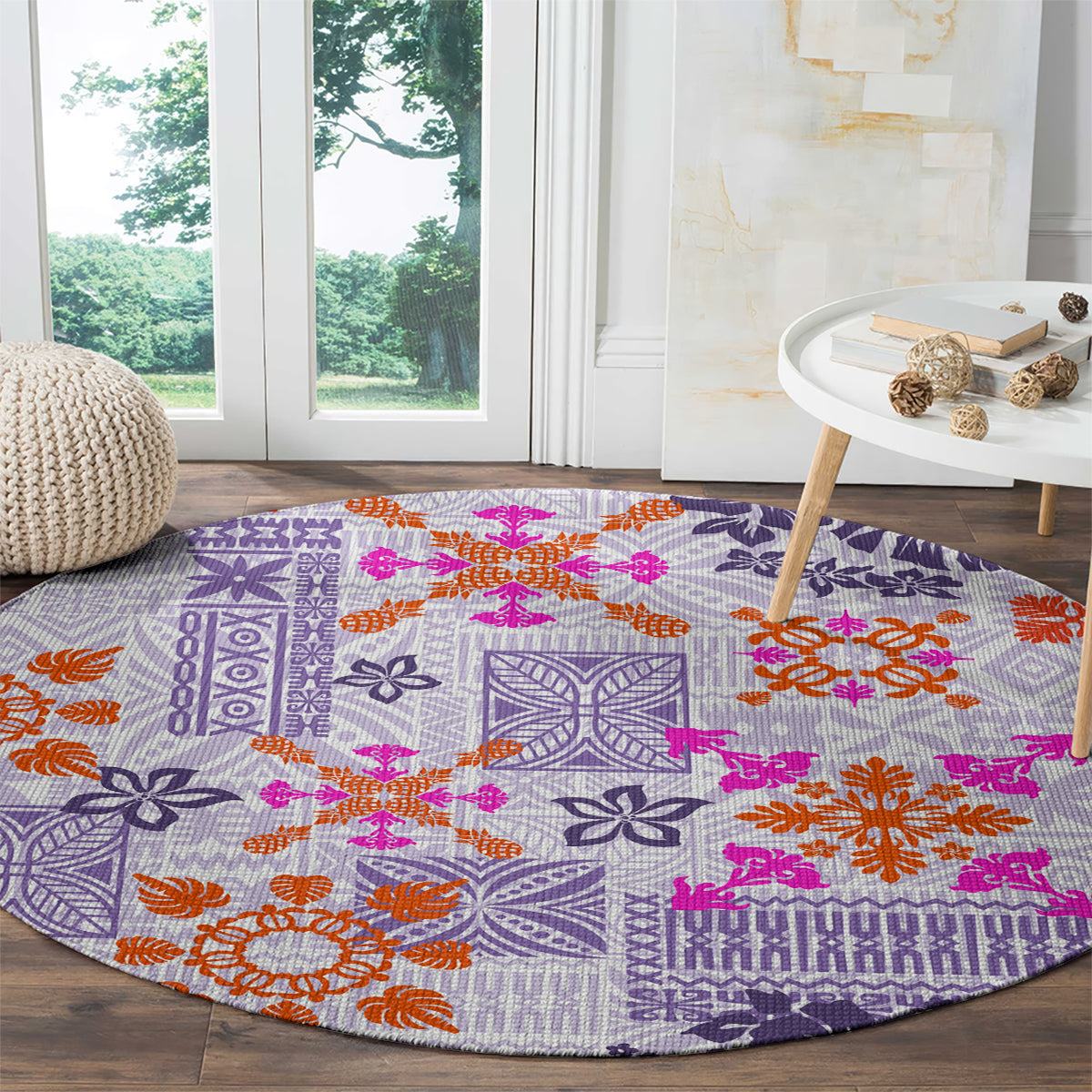 hawaii-tapa-tribal-round-carpet-with-hawaiian-quilt-pattern-violet