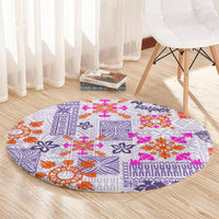 hawaii-tapa-tribal-round-carpet-with-hawaiian-quilt-pattern-violet
