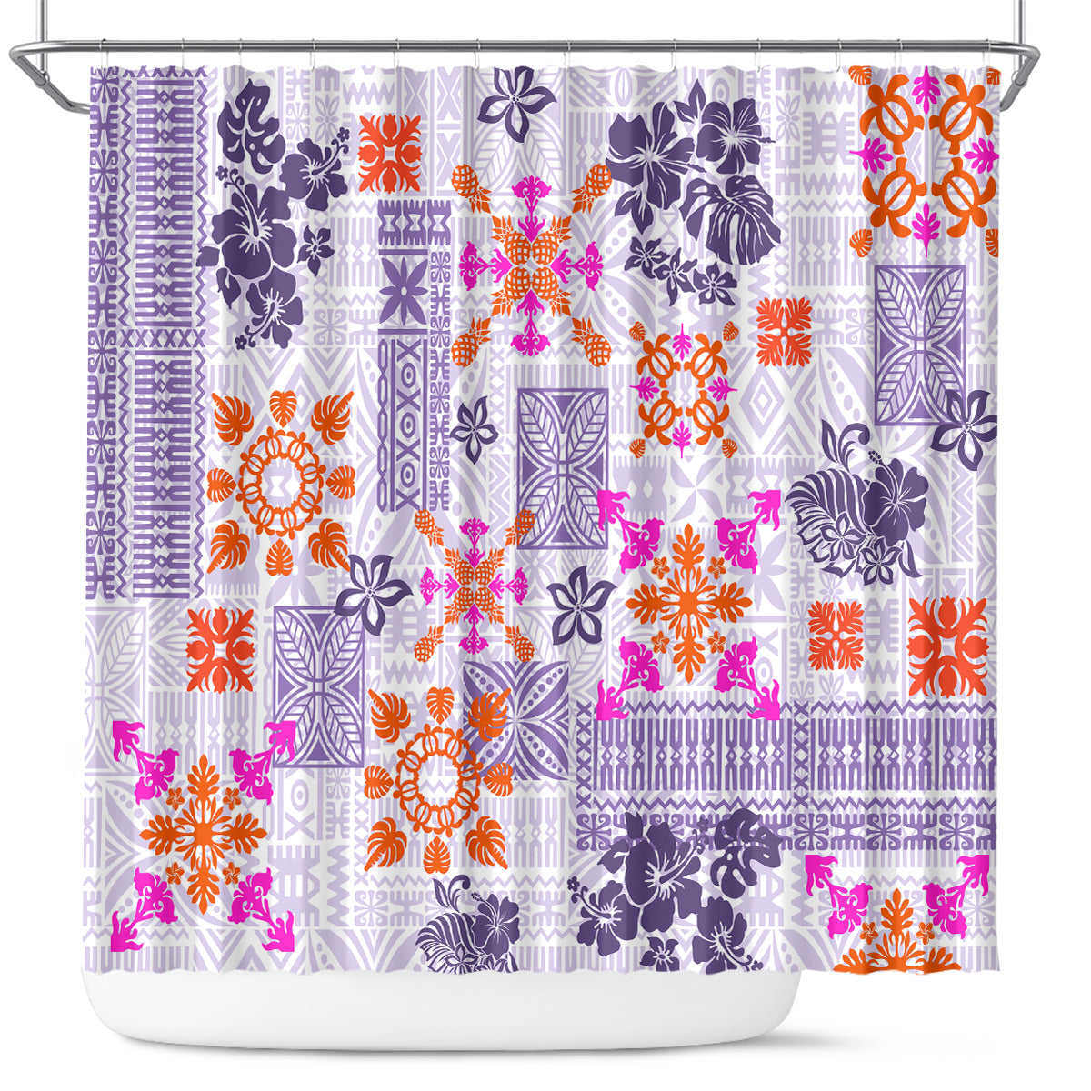 hawaii-tapa-tribal-shower-curtain-with-hawaiian-quilt-pattern-violet