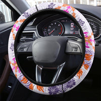 Hawaii Tapa Tribal Steering Wheel Cover With Hawaiian Quilt Pattern Violet - Wonder Print Shop
