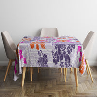 Hawaii Tapa Tribal Tablecloth With Hawaiian Quilt Pattern Violet - Wonder Print Shop