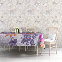 Hawaii Tapa Tribal Tablecloth With Hawaiian Quilt Pattern Violet - Wonder Print Shop