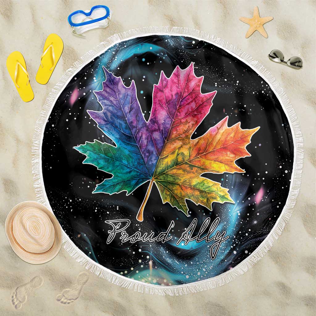 Rainbow Maple Leaf Beach Blanket Canada Pride Show Your Colors LT9 - Wonder Print Shop