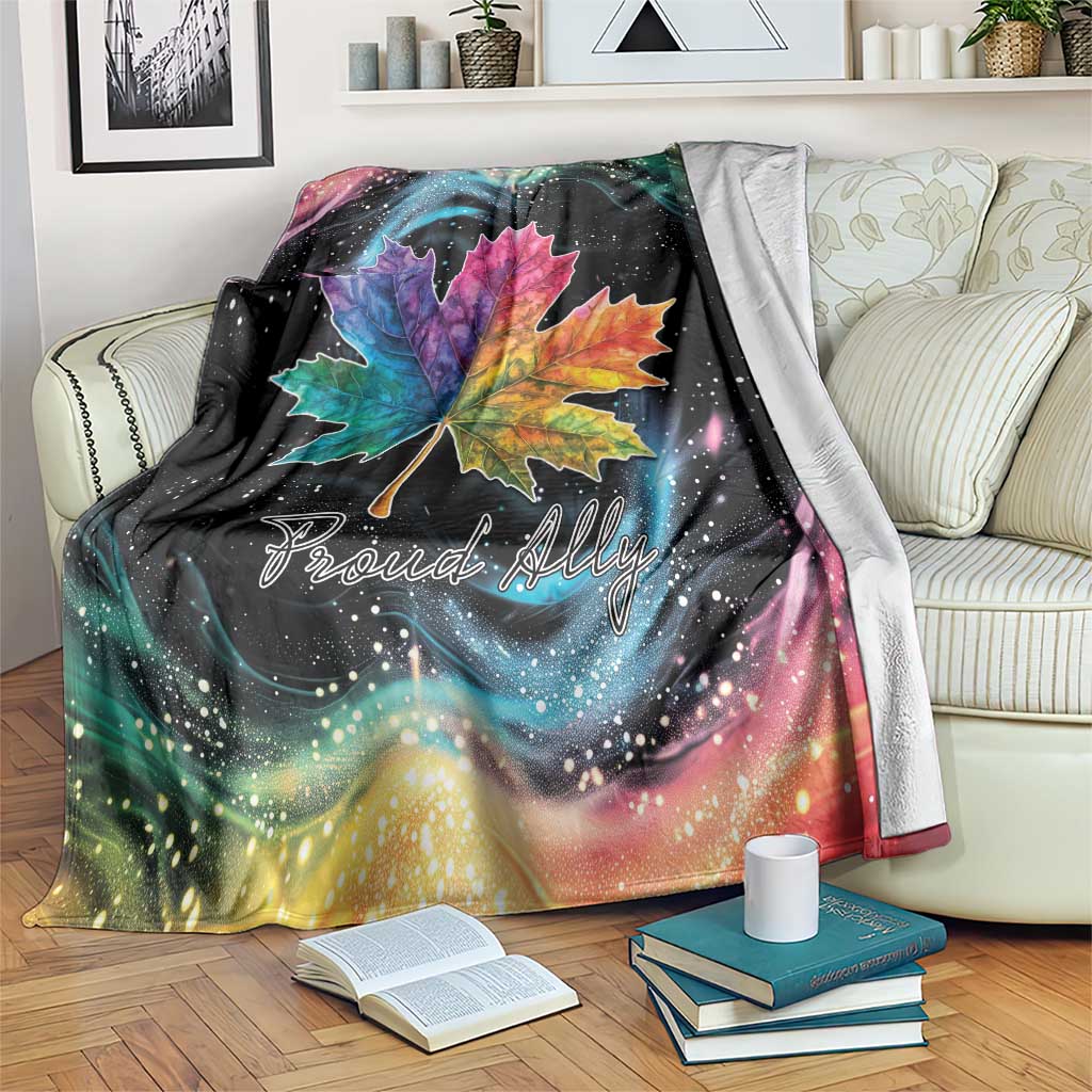 Rainbow Maple Leaf Blanket Canada Pride Show Your Colors