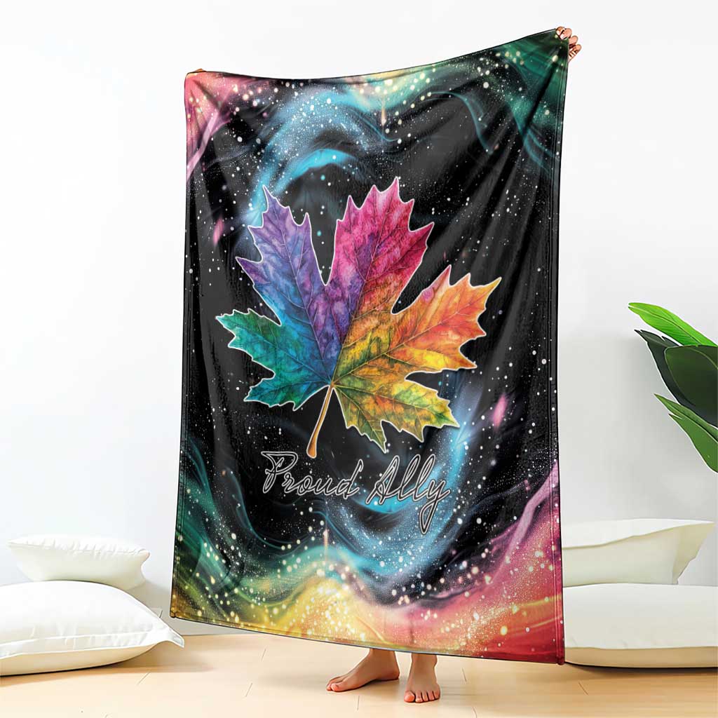 Rainbow Maple Leaf Blanket Canada Pride Show Your Colors