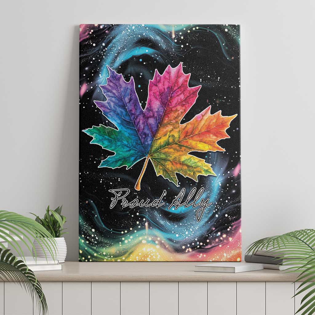 Rainbow Maple Leaf Canvas Wall Art Canada Pride Show Your Colors LT9 - Wonder Print Shop